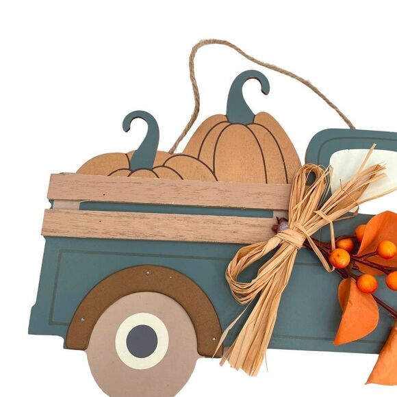 Hello Fall Farmhouse Truck Pumpkin Sign Wall Decor - Picture 3 of 5
